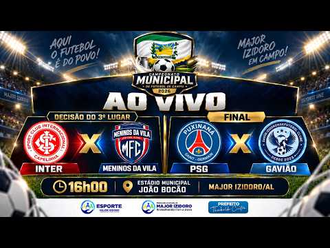 DECISÃO  |  CAMPEONATO MUNICIPAL DE FUTEBOL  |  19/09  |  AO VIVO