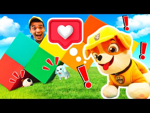 Giochi di costruzione per bambini con Rubble di Paw Patrol. Helpman salva la casa dei giocattoli
