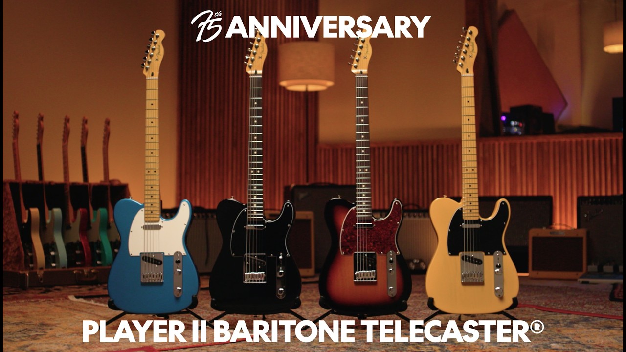 Fender Electrics 75thAnniversary PlayerIIBaritoneTelecaster DemoVideo - YouTube