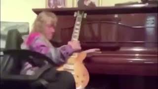 Guitar Man falls off chair