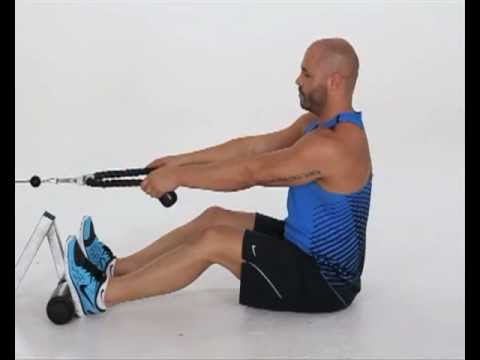 Seated Cable Rope Row Elbows High