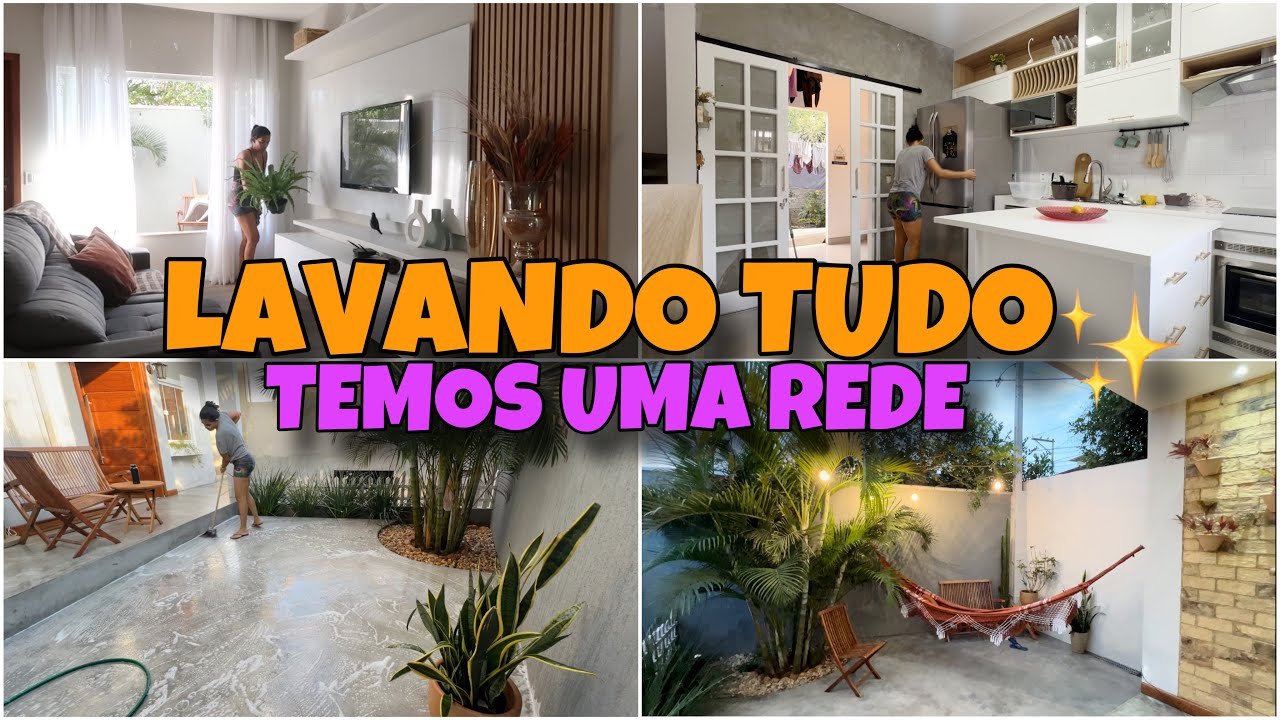 A PRIMEIRA FAXINA DO ANO JÁ ACONTECEU AQUI ✨ LAVEI A ÁREA EXTERNA, COZINHA E FAXINEI A SALA