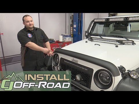 Jeep Wrangler Rugged Ridge Hood Deflector Matte Black Look 2007-2018 Installation