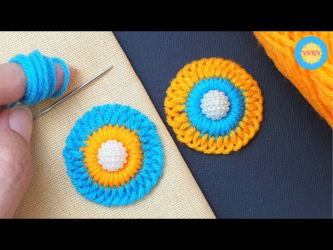 Easy Woolen Craft Ideas with Finger - Hand Embroidery Amazing Trick - DIY No Crochet Woolen Flower