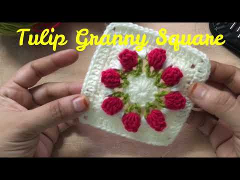 Crochet Tulip Granny Square | Easy step by step instructions!