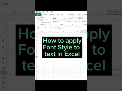 Mastering Font Styles: How to Apply Text Formatting in Excel #excelformatting