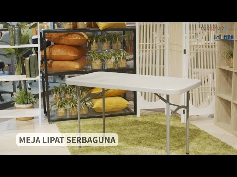 Gambar Maxchief Meja Lipat Serbaguna Plastik HDPE 122 cm - Abu-Abu