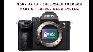 Sony A7 III - Full Walk Through  Part 6 - Purple Menu System