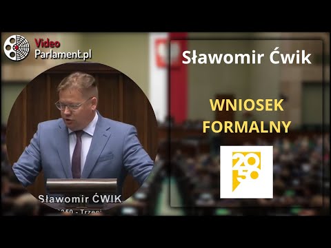 Sławomir Ćwik: PANI MINISTER PRZEPRASZAM ZA ZACHOWANIE prawej strony sali