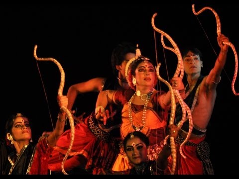Guru Sanchita Bhattacharya as Draupadi in performance