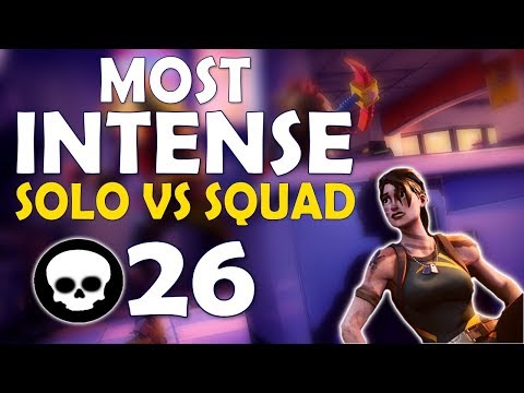 26 KILL | THE MOST INTENSE SOLO VS SQUAD EVER  | COME HERE BOII! - (Fortnite Battle Royale)