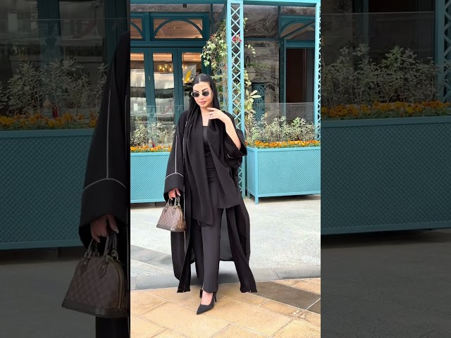 عباية تطريز مع تدخيلات شالكي مع قيطان قصة نص بشت قماش انترنيت