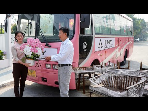 Girl's challenge: Completely restore a 30-seat (Isuzu) bus into a mobile tea shop and bar (KTV) room