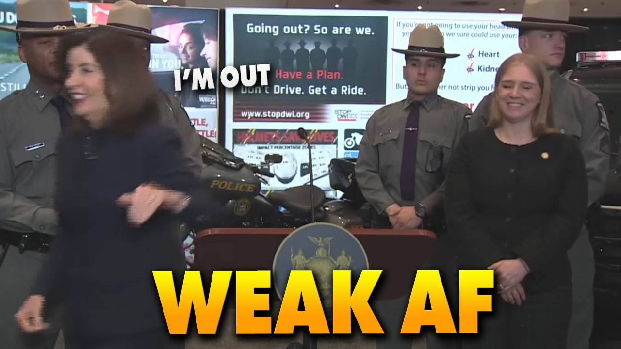 Kathy Hochul NOPES THE F*CK OUT after being HECKLED by a few "Tax the Rich" activists