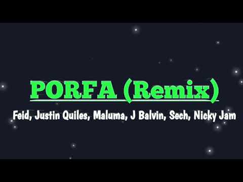 PORFA (Remix)- Feid, Justin Quiles, Maluma, J Balvin, Sech, Nicky Jam (Official audio)