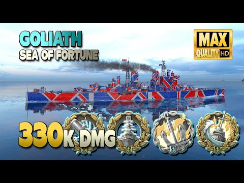 Cruiser Goliath: 330k on map Sea of Fortune - World of Warships