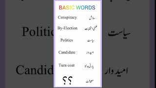 Daily use Urdu to English vocabulary
