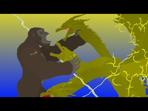 King Kong vs King Ghidorah | KING VS KING | Battle of Titans | StickNodes animation