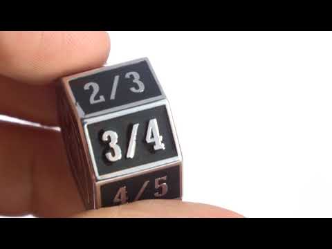 Die Hard Dice - MTG Goyf Rox Counter Shiny Silver w/ Black closeup