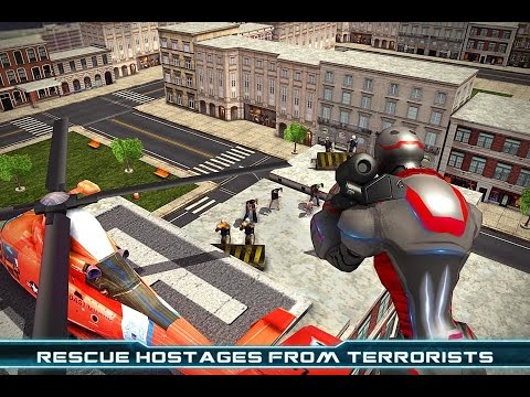 Superhero Flying Robot Rescue Android Gameplay