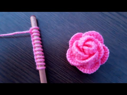 Awesome Flower Craft Ideas With Pencil|Hand Embroidery 3D Rose Flower Design Trick With Wool-DIY