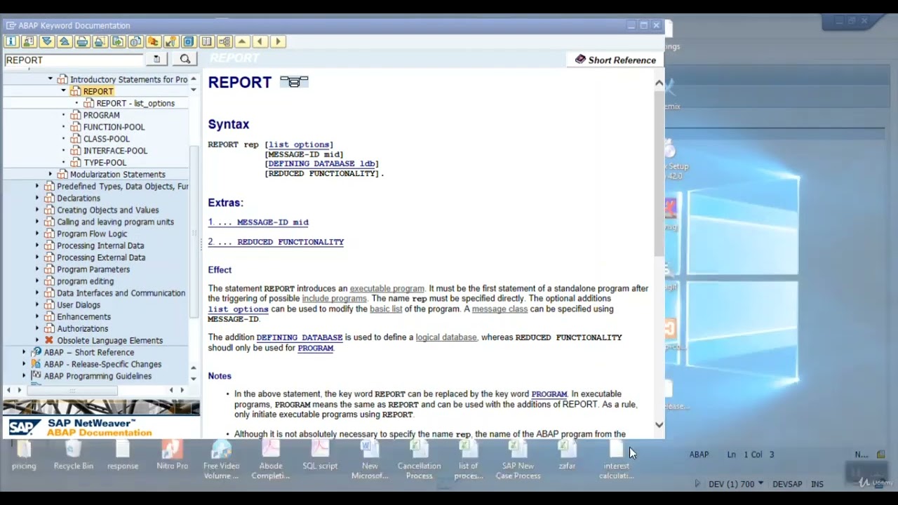 1. Create first abap program