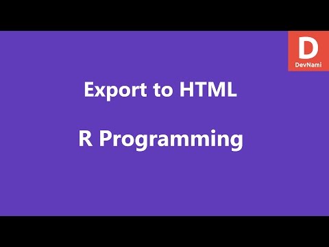 Export Data to HTML Document in R