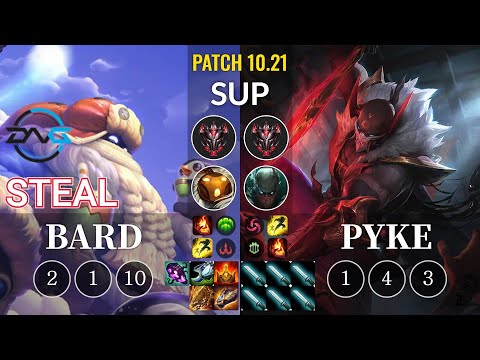 DFM Steal Bard vs Pyke Sup - KR Patch 10.21