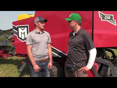Marcrest 210 small square baler and Bale Baron at Canada's Outdoor Farm Show