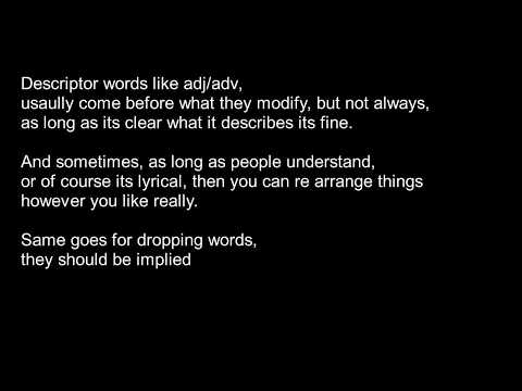 Mando'a Lesson 2 Grammar Basics (3/3 Compounds, Word Order)