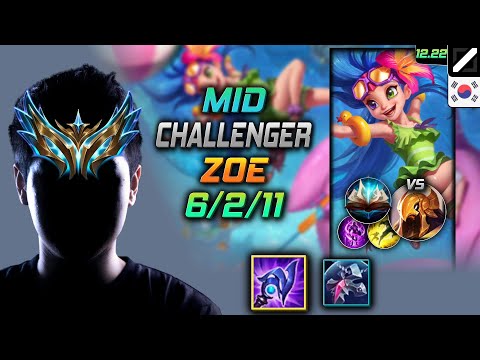 Challenger Mid Zoe Build Luden's Tempest Unsealed Spellbook - Zoe Mid vs Azir - LOL KR 12.22