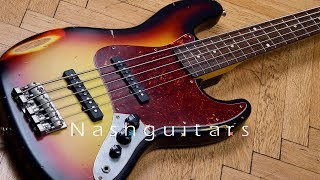 Video thumbnail for Nash Guitars JB5 Three Tone Burst Review by Bass Buddha