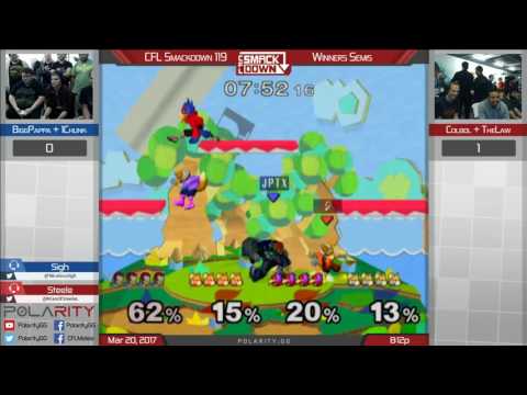 CFL Smackdown 119 Melee - Biggpappa + 1chunk vs Harriet + TheLaw - Doubles Winners Semis