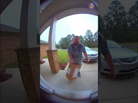 Porch Pirate Covered in Paint Starts Yelling in Panic (Caught on Ring Camera)