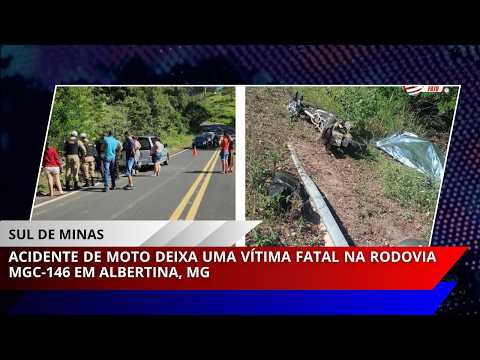 Acidente de moto deixa uma vítima fatal na rodovia MGC-146 em Albertina, MG
