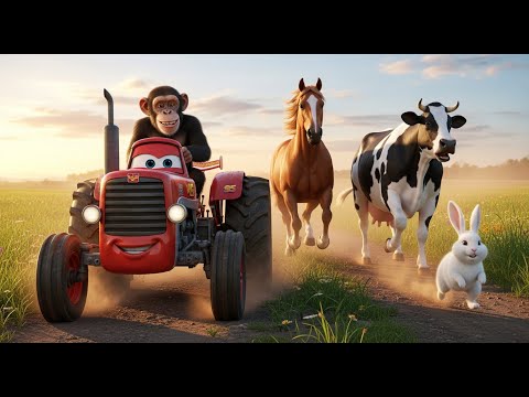 Baby Monkey Builds a Magic Bridge to Save His Friends! 🐵🌈🚜| Monkey Zone