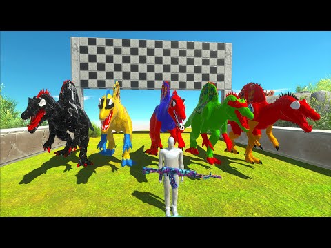 Superman Spinosaurus help FPS AVATAR RESCUE MISSION DEATH RUN - Animal Revolt Battle Simulator