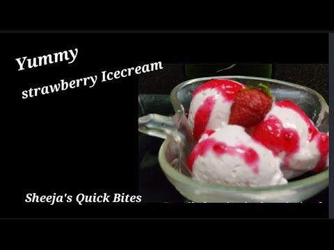 സ്ട്രോബെറി ഐസ്ക്രീം ഇത്ര എളുപ്പമോ || Homemade strawberry ice cream with 3 ingredients || Ep#50
