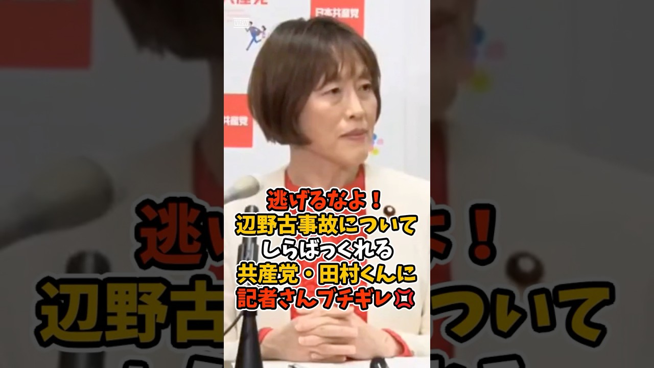 【田村智子】辺野古事故についてしらばっくれ続け記者さんブチギレ#政治 #日本 #shorts