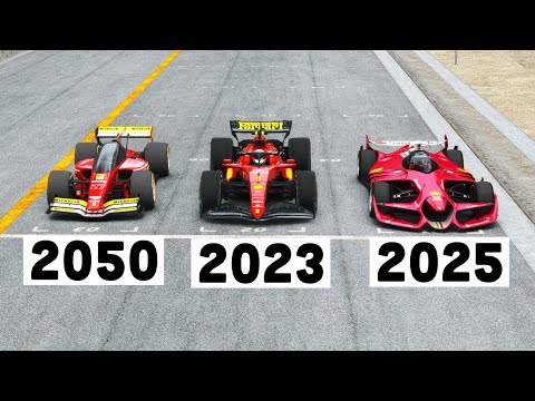 Ferrari F1 2023 vs Ferrari F1 2025 vs Ferrari F1 2050 - Monza GP