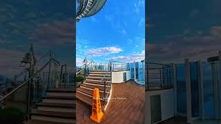 Walking through the open decks of Star Princess at sunset