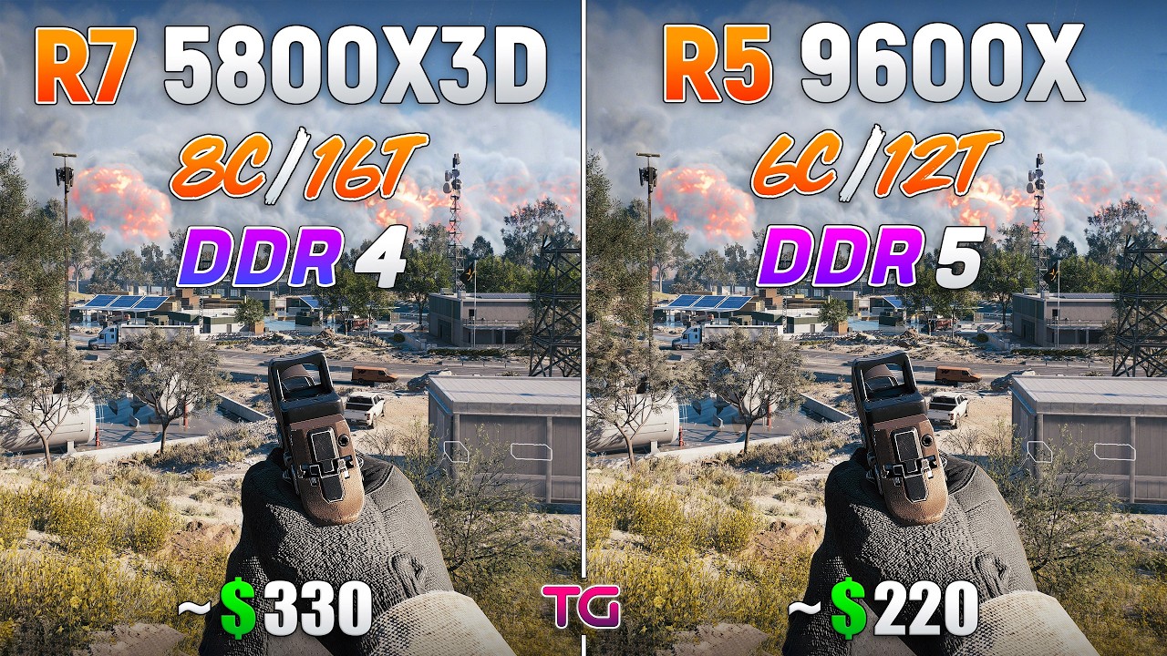 Ryzen 7 5800X3D vs Ryzen 5 9600X - Test in 10 Games | 2026