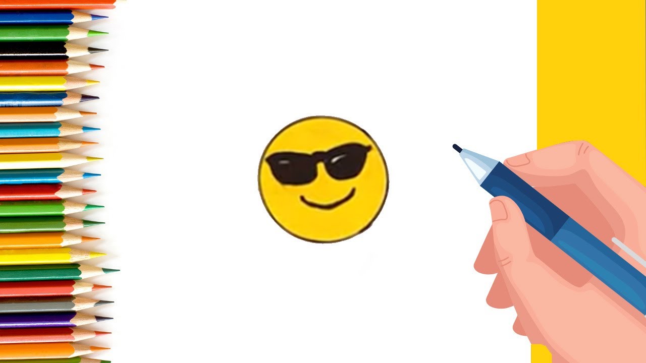 Easy kids drawing of smart emoji #shorts