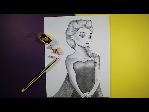 How to Draw Elsa Step by Step Slowly and Easy- Drawing ...