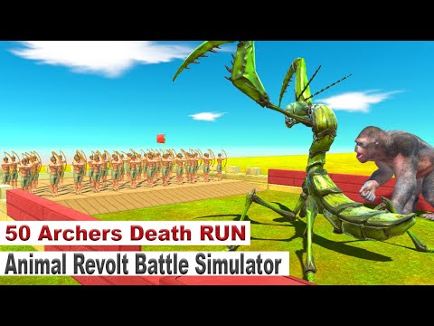 ⚡ 50 Archers Death Run ⚡ Animal Revolt Battle Simulator⚡