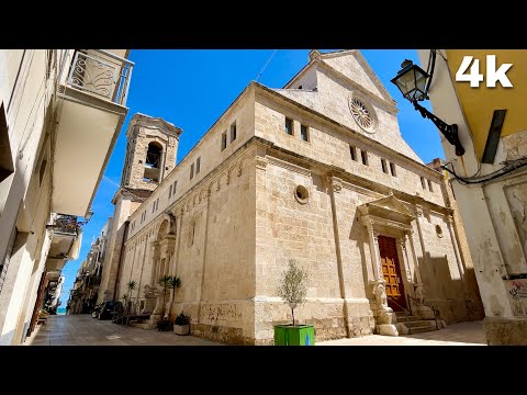 Mola di Bari, Italy Walking Tour - 4k - With Captions