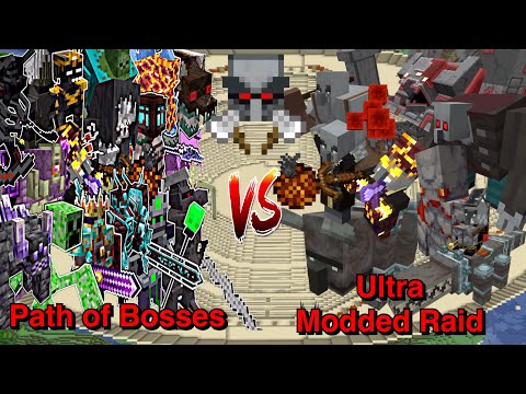 100 Hundred Plus - Minecraft |Mobs Battle| Path of Bosses VS Ultra Modded Raid