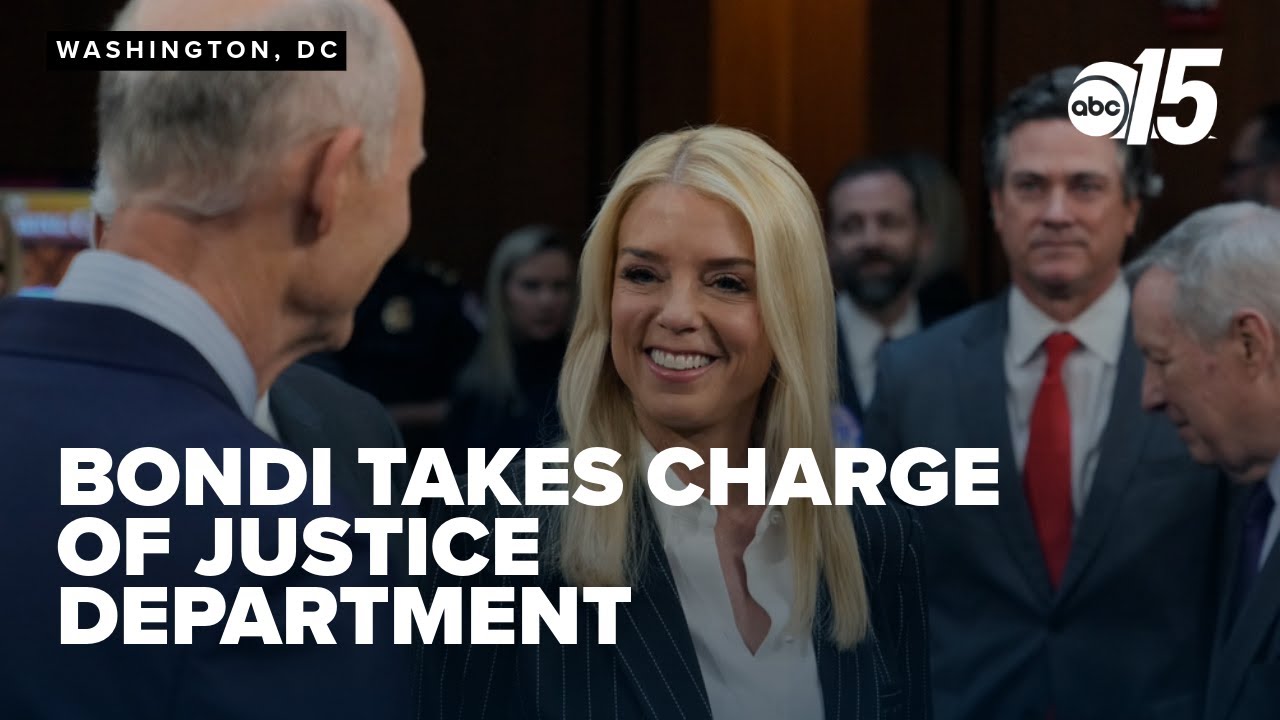 Pam Bondi takes charge of Justice Department on first day as U.S. Attorney General