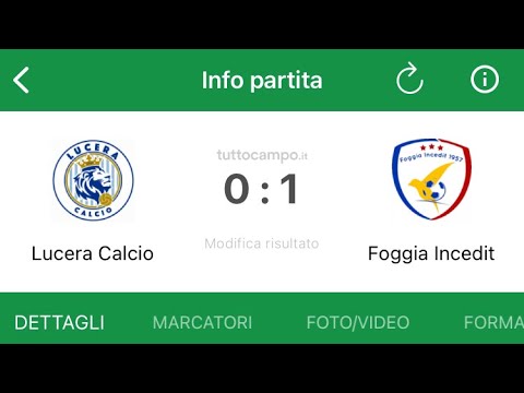 JUNIORES LUCERA: LUCERA FOGGIA INCEDIT 0-1 - SCONFITTA CONTRO LA CAPOLISTA