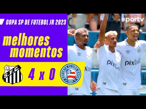 Gols e lances de Santos x Bahia